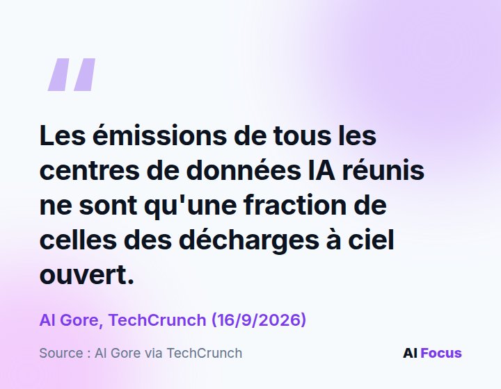 Al Gore : tous les centres de données IA réunis ne représentent qu'une fraction de ce que les décharges ouvertes du monde entier rejettent.