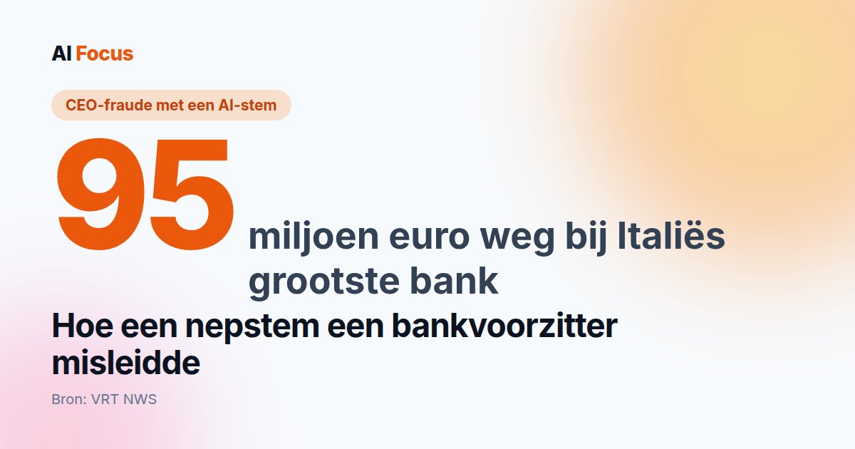 CEO-fraude met AI-stem: bank stort 95 miljoen aan oplichters