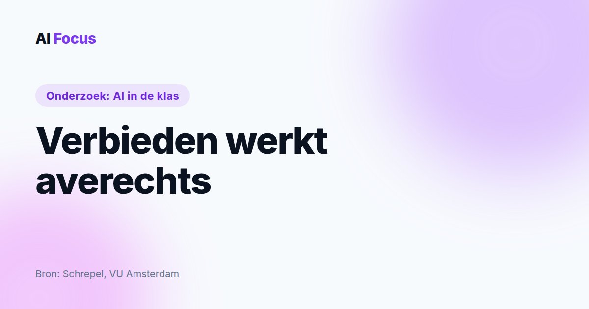 AI in de klas verbieden werkt averechts, blijkt uit proef