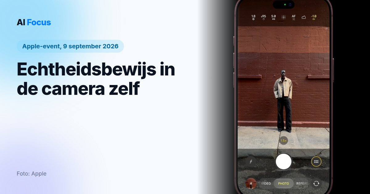 Apple Reference Image: echtheidsbewijs in de camera zelf