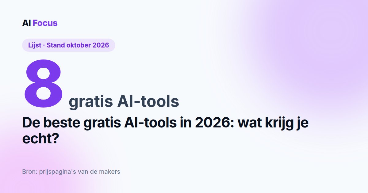 De 8 beste gratis AI-tools in 2026: wat krijg je echt?