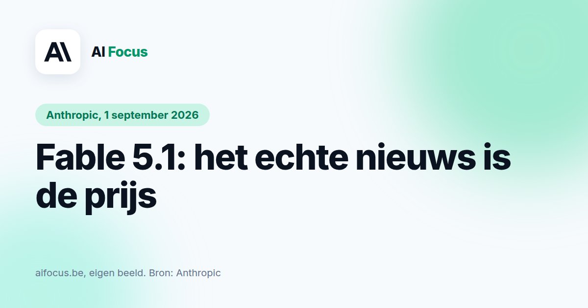 Claude Fable 5.1: het echte nieuws is de prijs