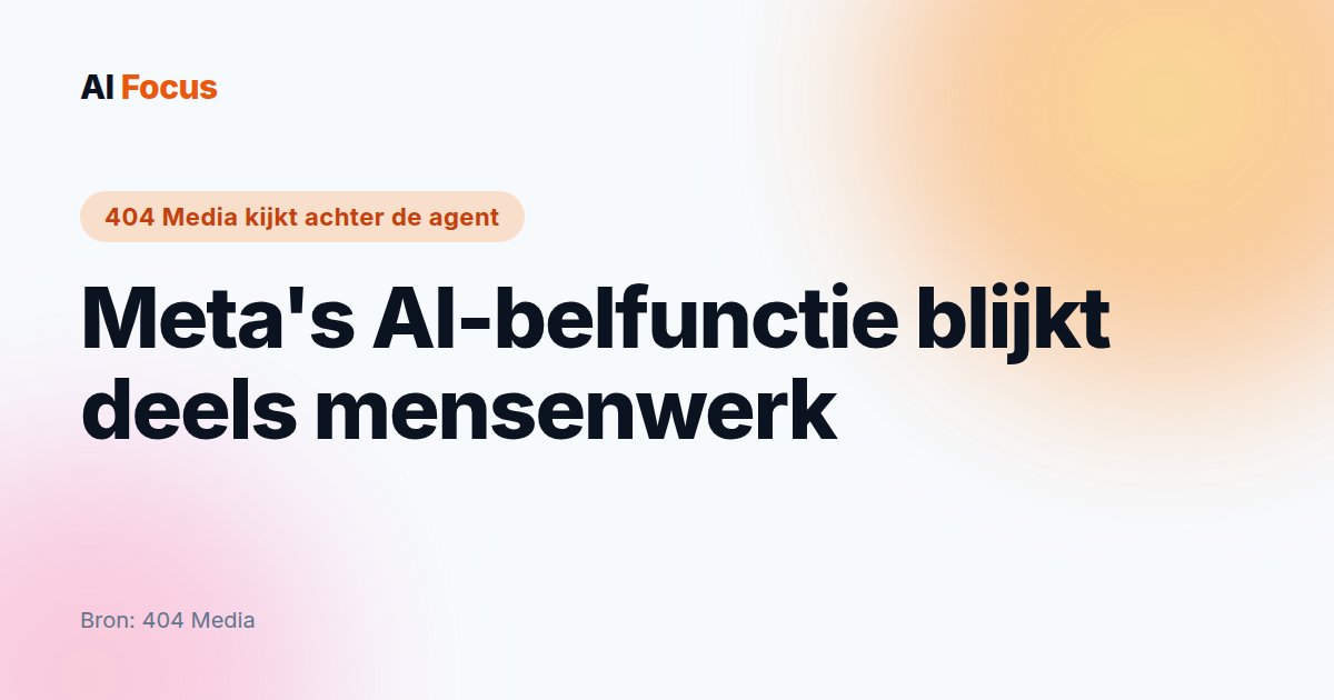 Meta's AI-beller Muse blijkt deels een menselijk callcenter