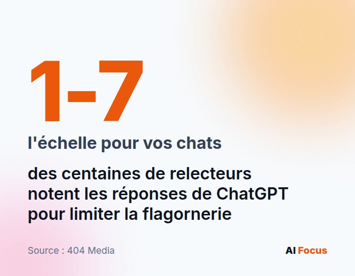 Une échelle de 1 à 7 : comment les évaluateurs notent les réponses de ChatGPT pour réduire la flatterie excessive et le comportement trop humain.