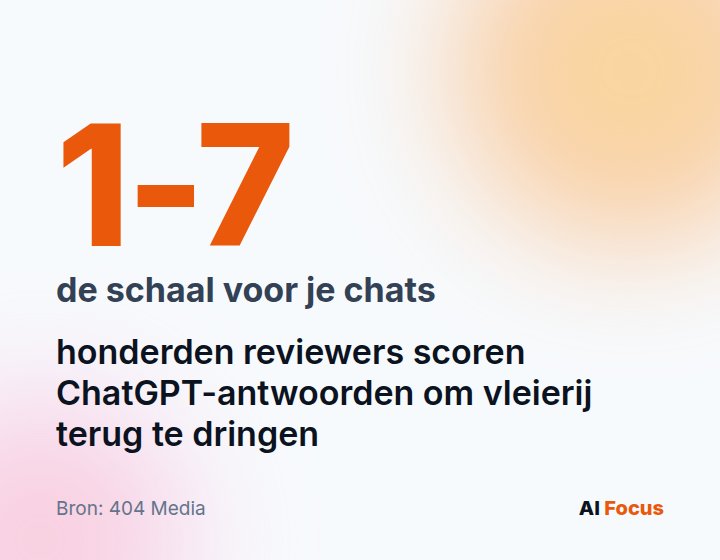 Een schaal van 1 tot 7: waarmee reviewers ChatGPT-antwoorden beoordelen om vleierij en te menselijk gedrag terug te dringen.