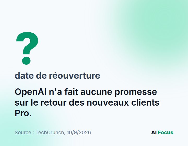 Point d'interrogation : OpenAI n'a donné aucune date de réouverture des inscriptions Pro.