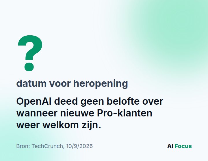 Vraagteken: OpenAI gaf geen datum voor heropening van de Pro-inschrijvingen.