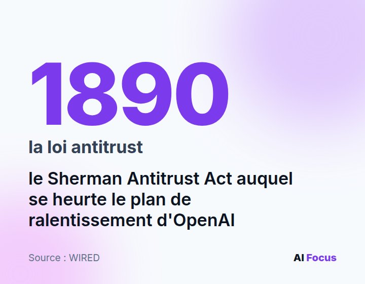 1890 : l'année de la Sherman Antitrust Act, la loi américaine contre les cartels sur laquelle bute le plan de ralentissement d'OpenAI.