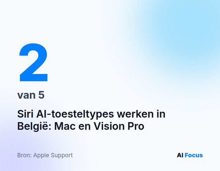 Van de 5 toesteltypes met Siri AI werken er in België 2: de Mac en de Vision Pro.